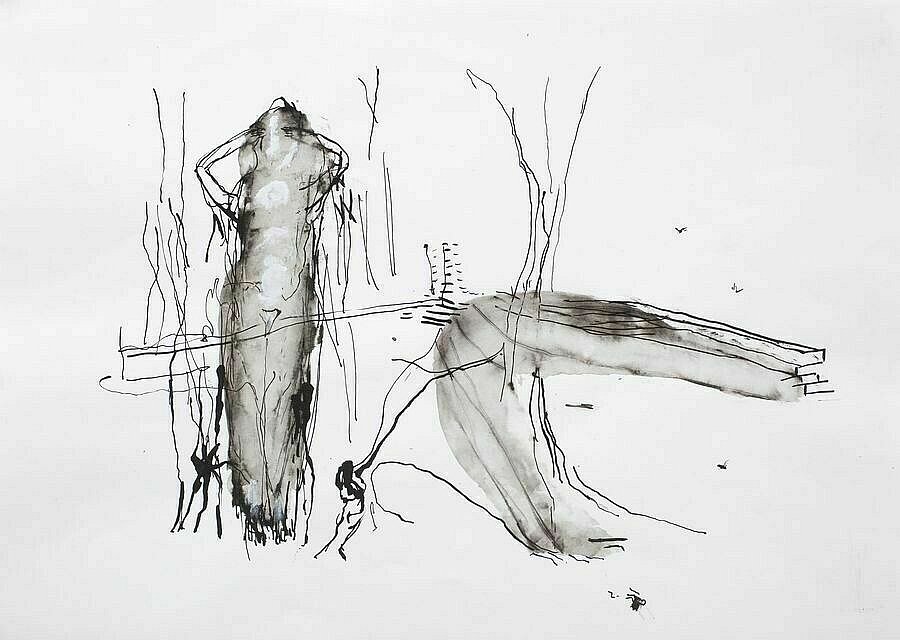 The Phantom Forest Woman 1 - Recent Paintings by John Skinner