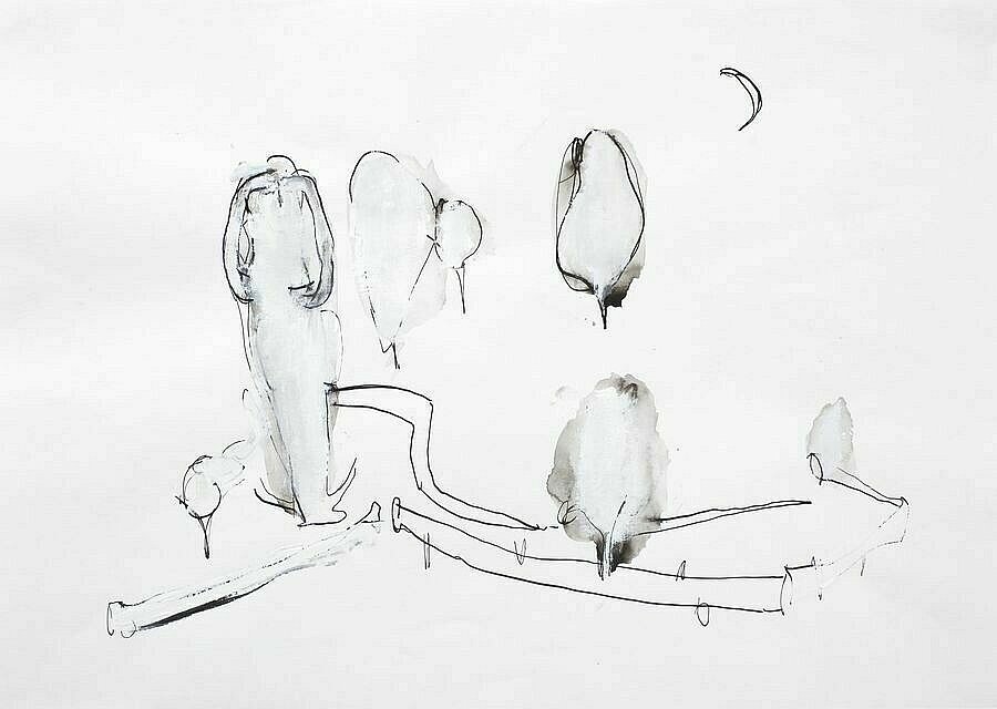 The Phantom Forest Woman 3 - Recent Paintings by John Skinner