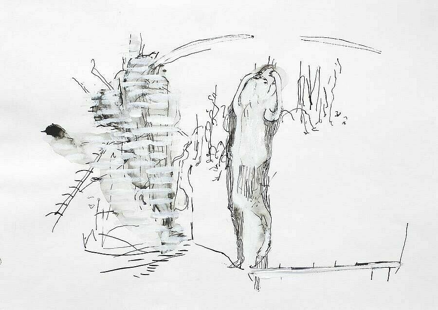 The Phantom Forest Woman 6 - Recent Paintings by John Skinner
